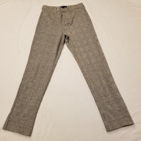 Black/White Plaid High Rise Straight Leg Dress Pants Trouser Forever 21 Small - Picture 10 of 13